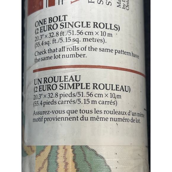 Vintage Wallpaper Wavy Bows Stripe Green Yellow 2 Rolls Stonebridge Cottage - Picture 5 of 8